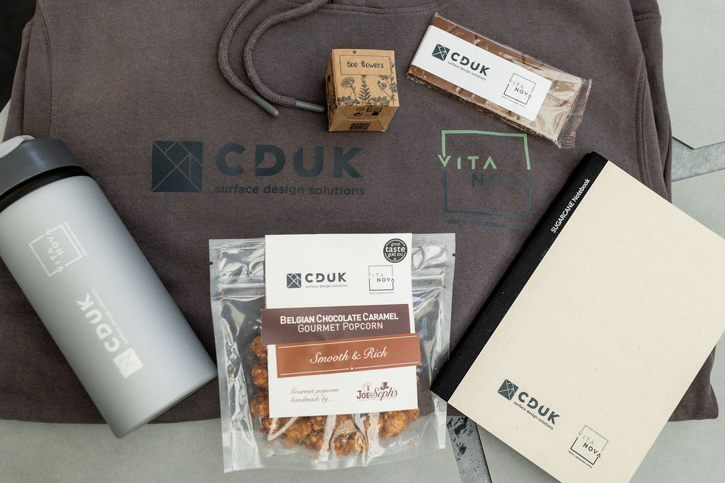 Sustainability sourced 'CDUK Vita Nova' branded merchandise